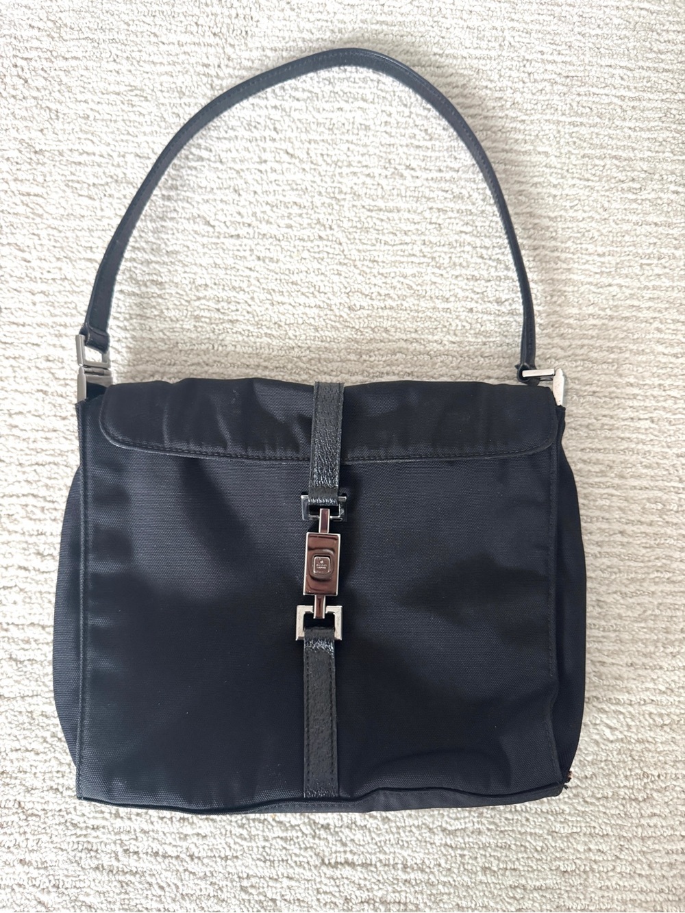 Gucci Jackie Black Nylon Shoulder Bag